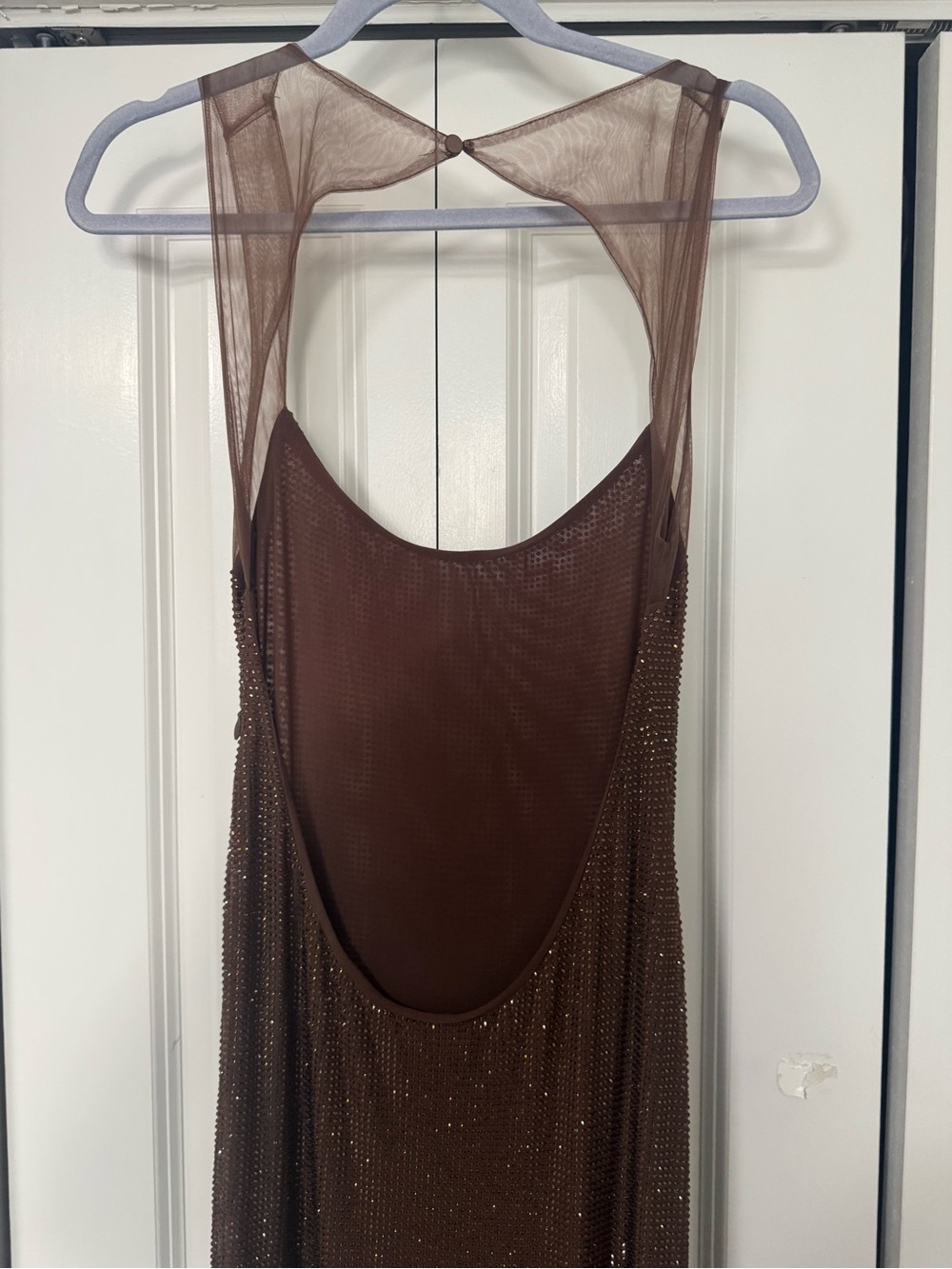 Meshki Brown Sparkle Slip Maxi Dress - Picture 7 of 9